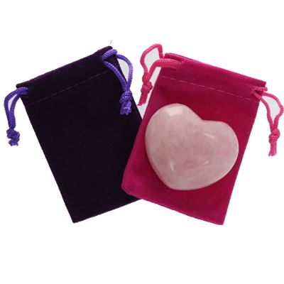 Rose Quartz Heart Large in Pouch